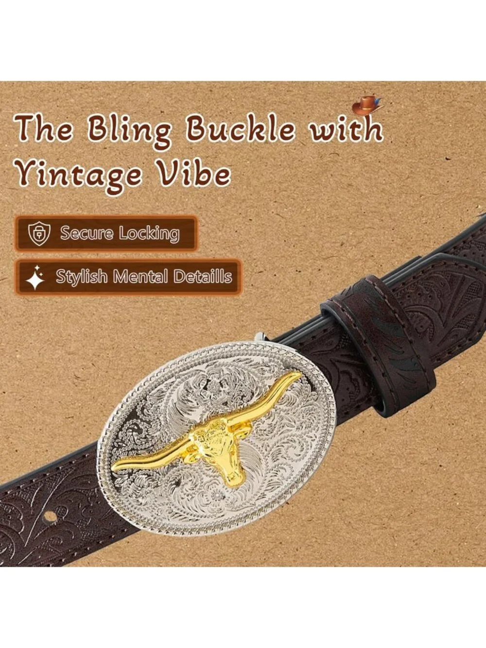 Kids Western Leather Belt for Boys & Girls - Stylish Cowgirl & Cowboy Accessory